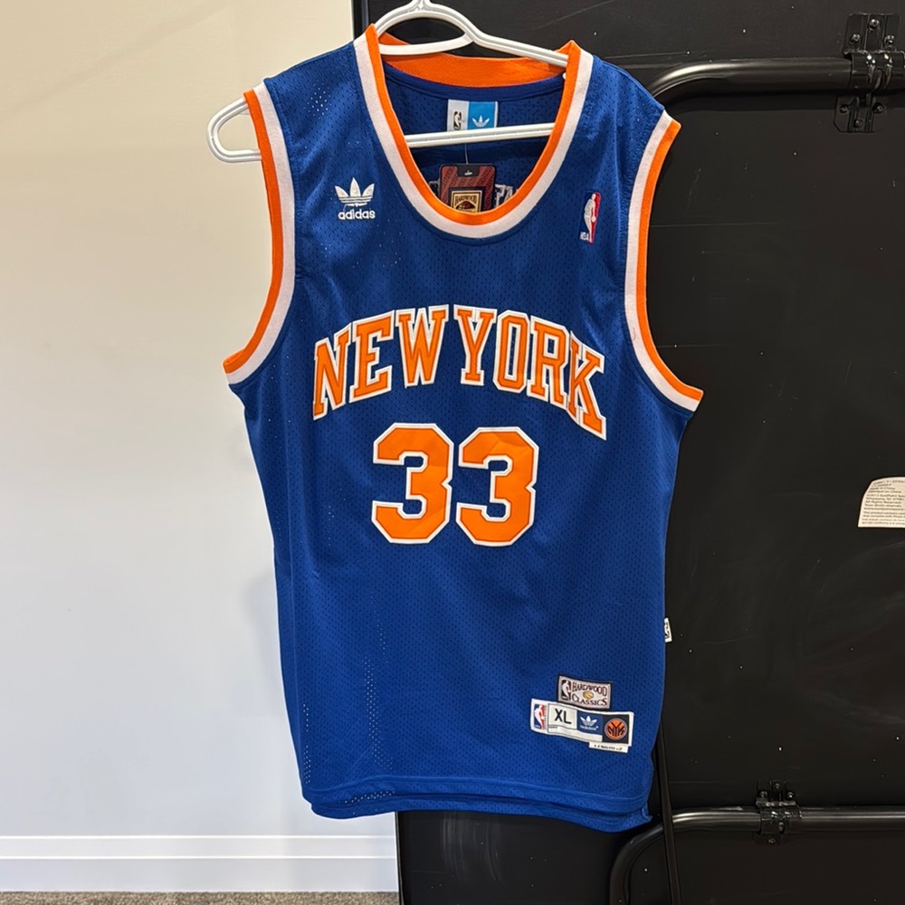 Adidas Blue and Orange Basketball Jersey